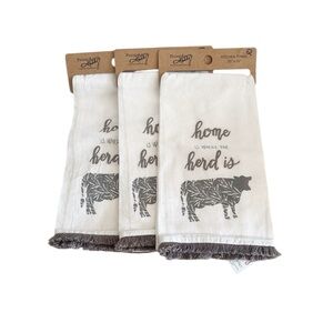 Primitives By Kathy “Home Is Where The Herd Is” Kitchen Decorative Hand Towel 3